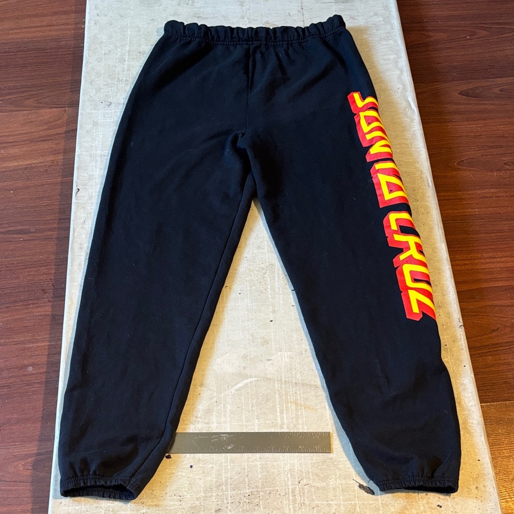 Original Black Santa Cruz Sweatpants with Red and Yellow Side Logo - Picture 4 of 4